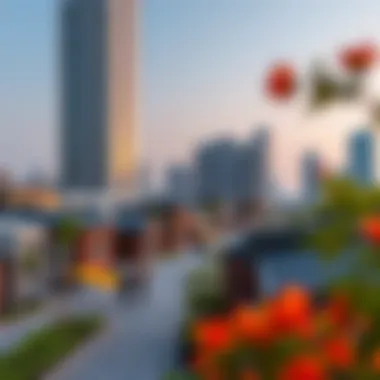 Vibrant neighborhood surrounding the 02 Tower with modern amenities