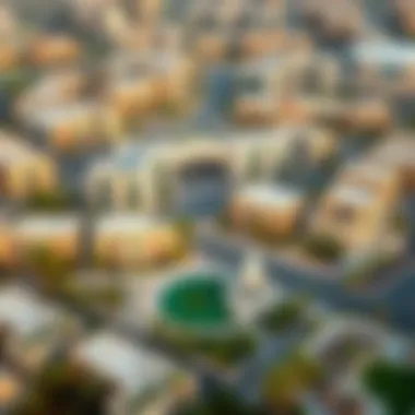 Aerial view of residential developments in أمر القوز