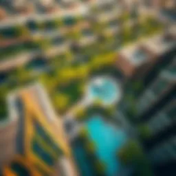 Aerial view showcasing the lush greenery and modern architecture of Acacia at Dubai Hills