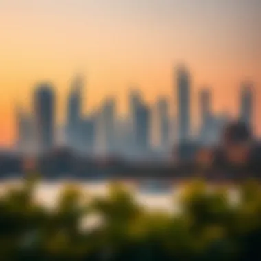 Dubai Skyline with Luxury Properties Stunning view of Dubai skyline showcasing luxury properties