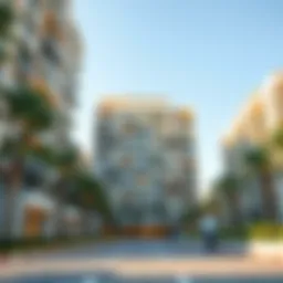 A modern apartment complex in Dubai showcasing affordability