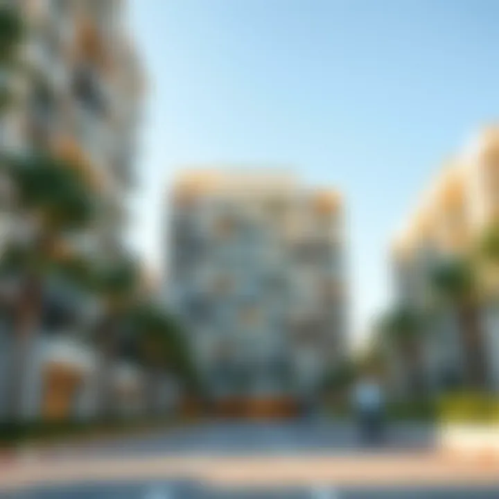 A modern apartment complex in Dubai showcasing affordability