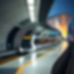 Architectural design of Al Garhoud Metro Station showcasing its modern aesthetics