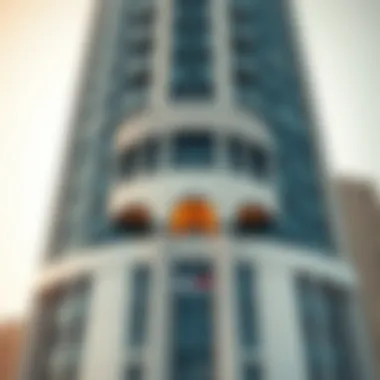 Architectural Features of Al Kubra Tower Architectural details of Al Kubra Tower facade