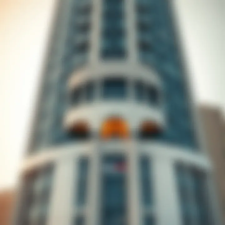 Architectural Features of Al Kubra Tower Architectural details of Al Kubra Tower facade