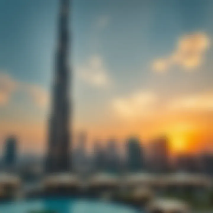 Al Kubra Tower: Iconic Sunset View Stunning view of Al Kubra Tower at sunset