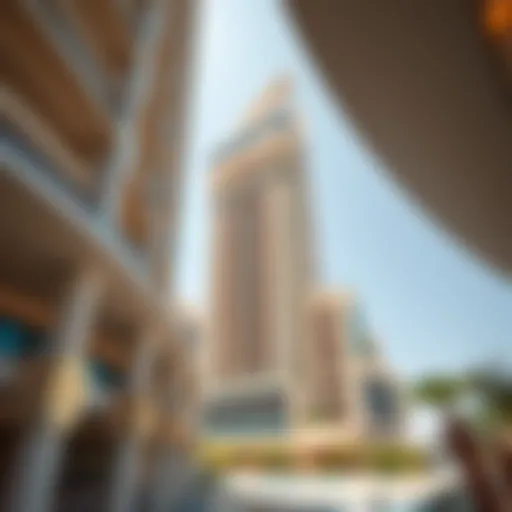 Architectural Marvel: Al Majara Towers Architectural detail of Al Majara Towers showcasing modern design