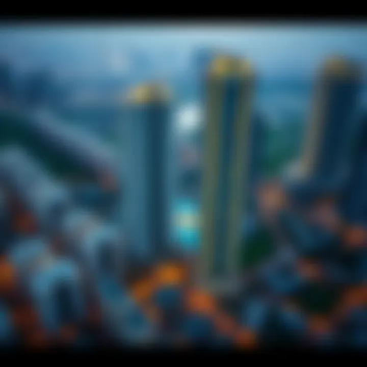 Panoramic view of the surrounding neighborhood of Al Majara Towers