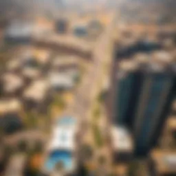 Aerial view of Al Nahda, showcasing urban development