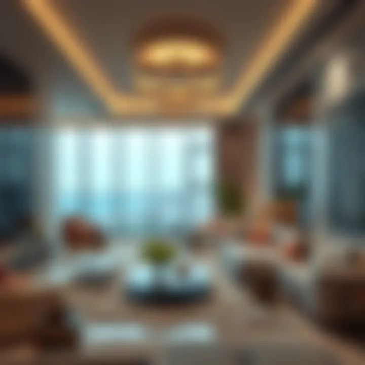 Interior rendering of Amal Tower illustrating luxurious living spaces and amenities