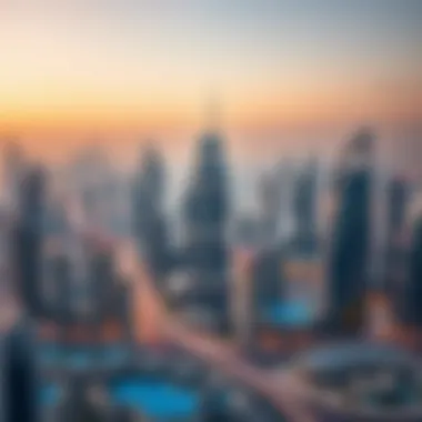 Panoramic view of برج السلام within Dubai's skyline