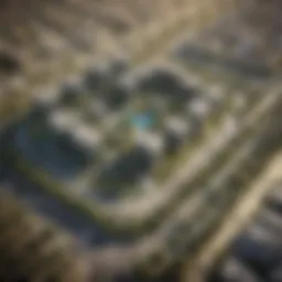 Aerial view of Barsha South showcasing modern architecture and green spaces
