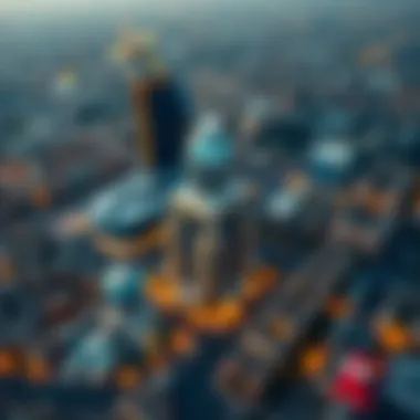 Aerial view of Mankhool highlighting the Blue Diamond Building