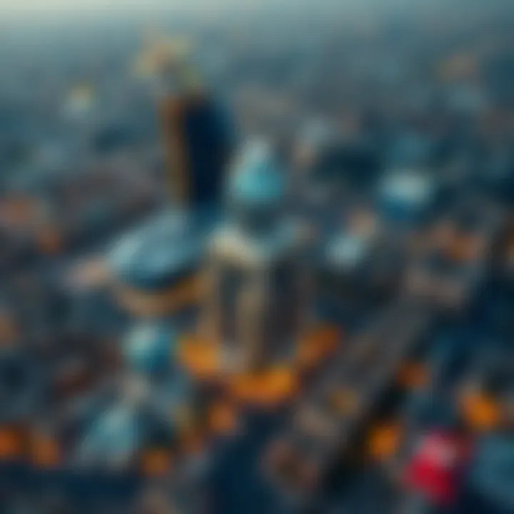 Aerial view of Mankhool highlighting the Blue Diamond Building
