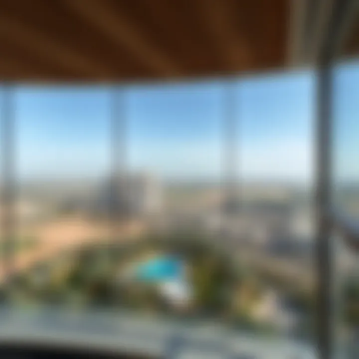 Breathtaking Views from Carson Tower Panoramic view from Carson Tower highlighting the surrounding Damac Hills landscape