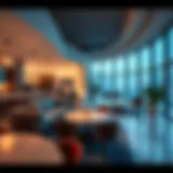 A modern co-living space in Dubai showcasing innovative design and communal areas