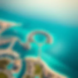 Aerial view of Palm Jumeirah showcasing its unique shape