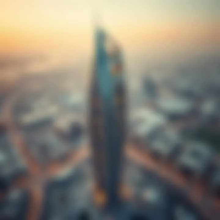 Aerial View of Da Vinci Tower Aerial view of Da Vinci Tower showcasing its innovative design