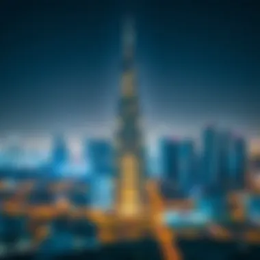 Damac Heights in the Heart of Dubai's Skyline Panoramic view of Dubai skyline featuring Damac Heights