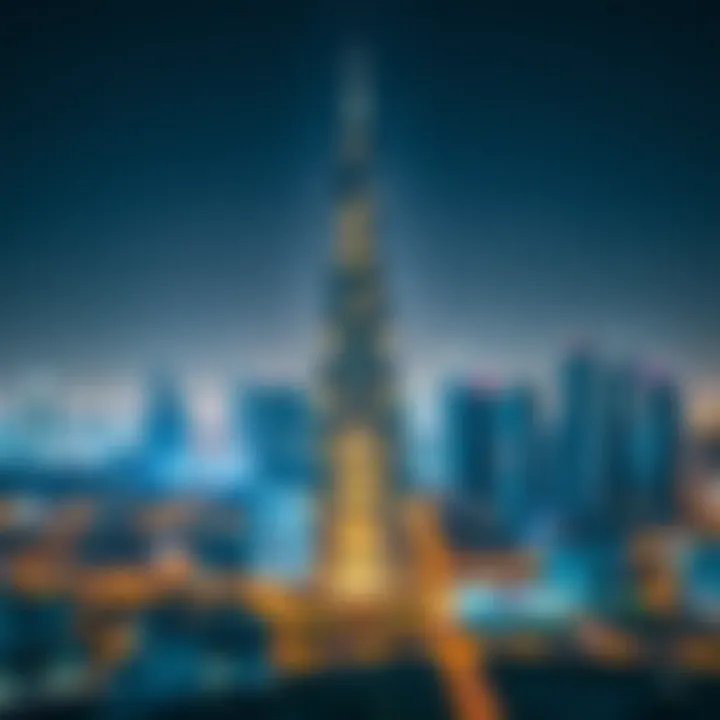 Damac Heights in the Heart of Dubai's Skyline Panoramic view of Dubai skyline featuring Damac Heights