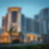 Luxurious exterior view of Damac Heights showcasing its architectural design