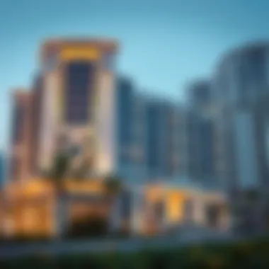 Architectural Marvel of Damac Heights Luxurious exterior view of Damac Heights showcasing its architectural design