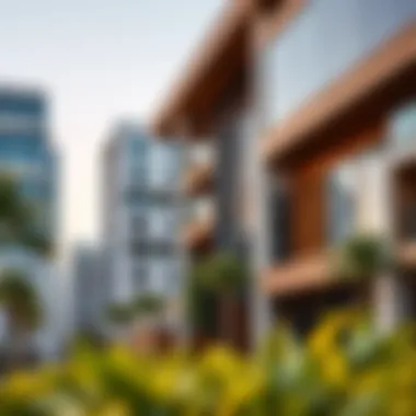 Modern Architecture in Design District Dubai Modern architectural structures representing investment potential in Design District