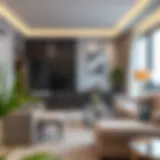 Stylish living room of a 1 BHK apartment