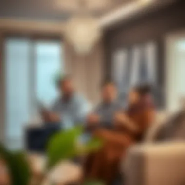 Happy renters enjoying their new apartment