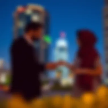 Illustration of a buyer and seller engaged in a property transaction