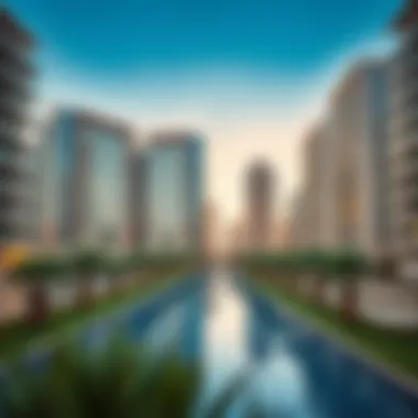 Modern architectural designs of residential complexes in Downtown Dubai, reflecting luxury living.