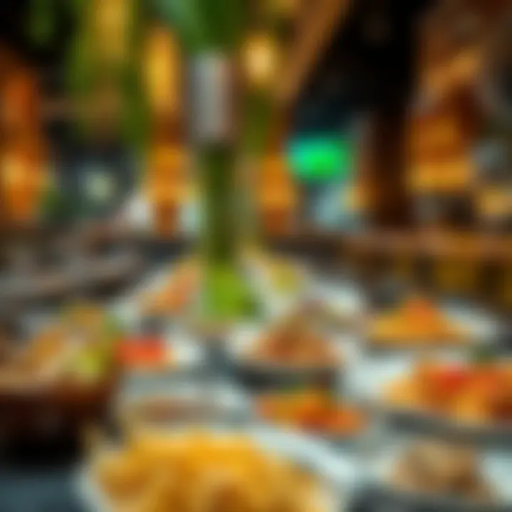 Colorful array of dishes showcasing various cuisines in Dubai Hills