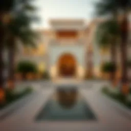 Luxurious exterior of Emirates Golf Club Villas