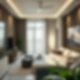 Luxurious 3BHK apartment interior showcasing modern design