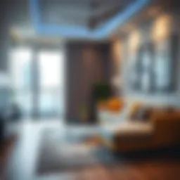 Modern one-bedroom apartment interior in Dubai