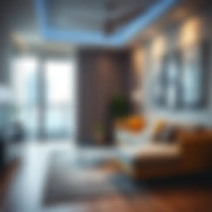 Modern one-bedroom apartment interior in Dubai