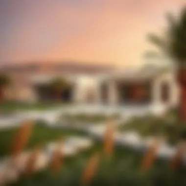 Serene landscape surrounding Al Ain Oasis villas