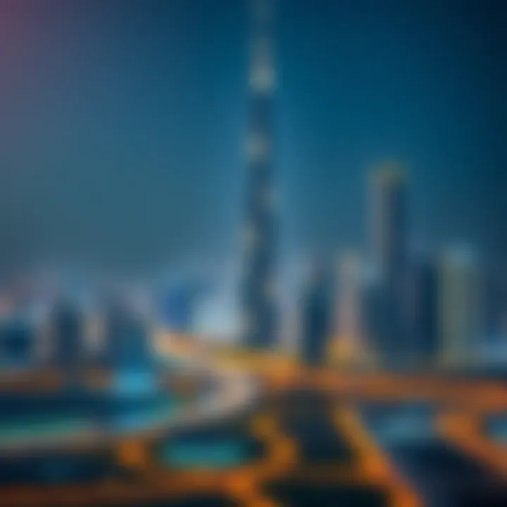 Panoramic view of Dubai skyline featuring Al Meraikhi Tower