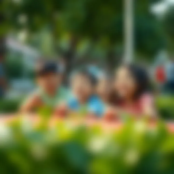 Children enjoying recreational activities in Al-Mushrif Park