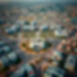 Aerial view of Al Shawyfat showcasing residential areas and infrastructure