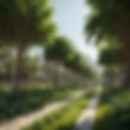 Lush greenery of Alreem Central Park