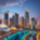 Stunning skyline view of Bay Square, showcasing modern architecture