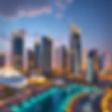 Stunning skyline view of Bay Square, showcasing modern architecture