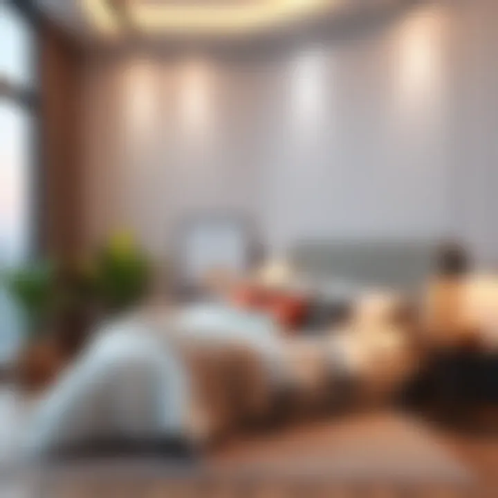 Cozy bedspace setting showcasing modern decor