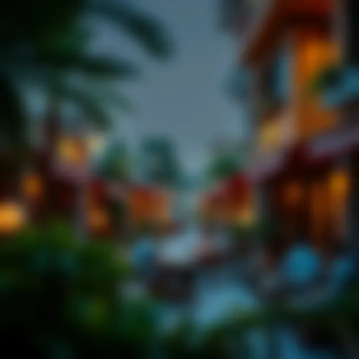 Vibrant community scene around bedspace accommodations