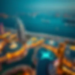 Aerial view of Bluewater Dubai showcasing stunning architecture