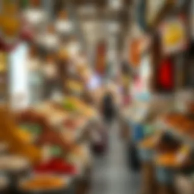 Vibrant Offerings: Spices and Local Products Vibrant stalls displaying an array of spices and local products