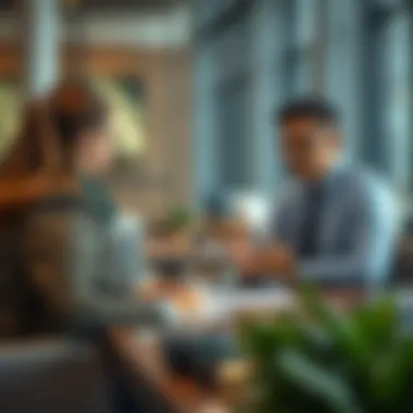 Real estate agent discussing investment strategies with clients