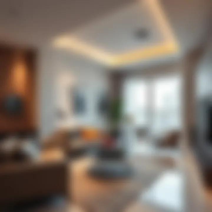 Trendy modern apartment interior in Dubai