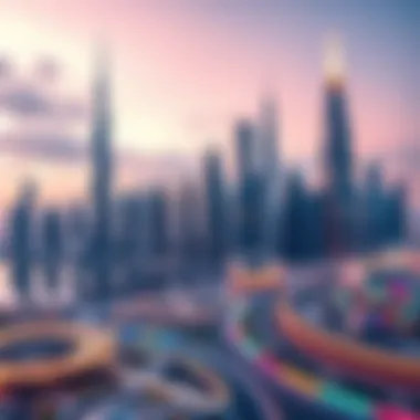 Futuristic Dubai Skyline A vibrant skyline of Dubai showcasing its futuristic architecture